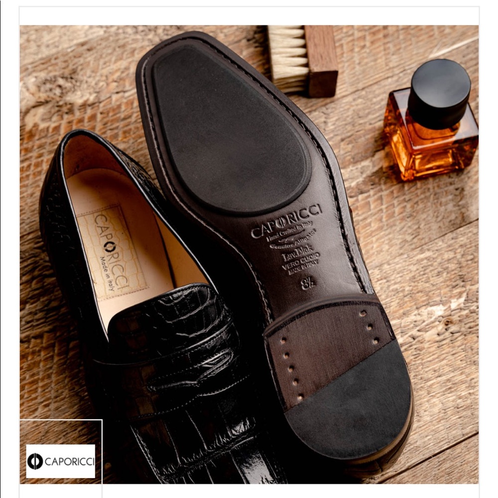 Caporicci 9961 Blk Genuine Alligator Penny Loafers - Picture 6 of 10